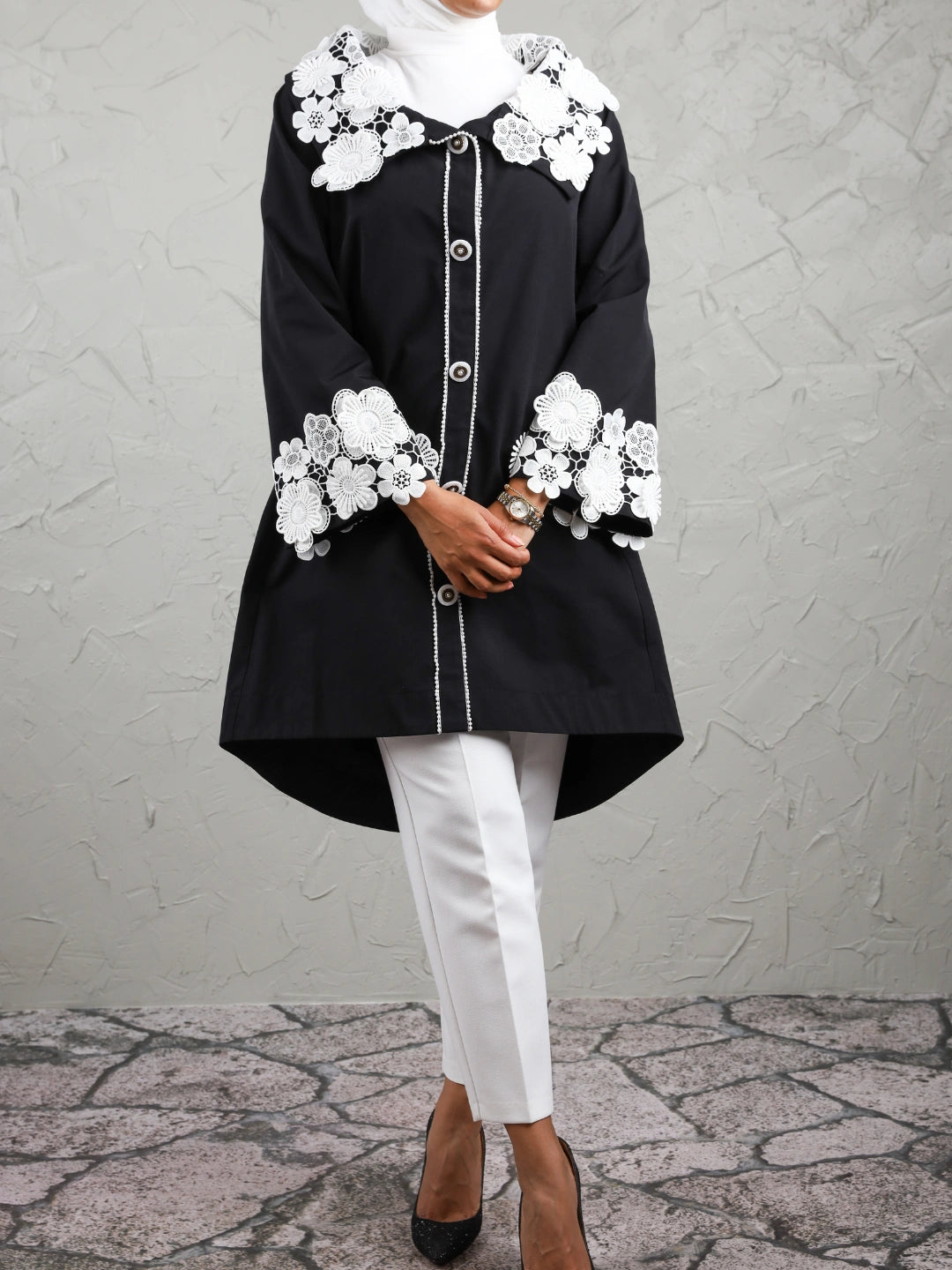 Floral Pearls - Black My Store Floral Pearls - Black Follow The Sun