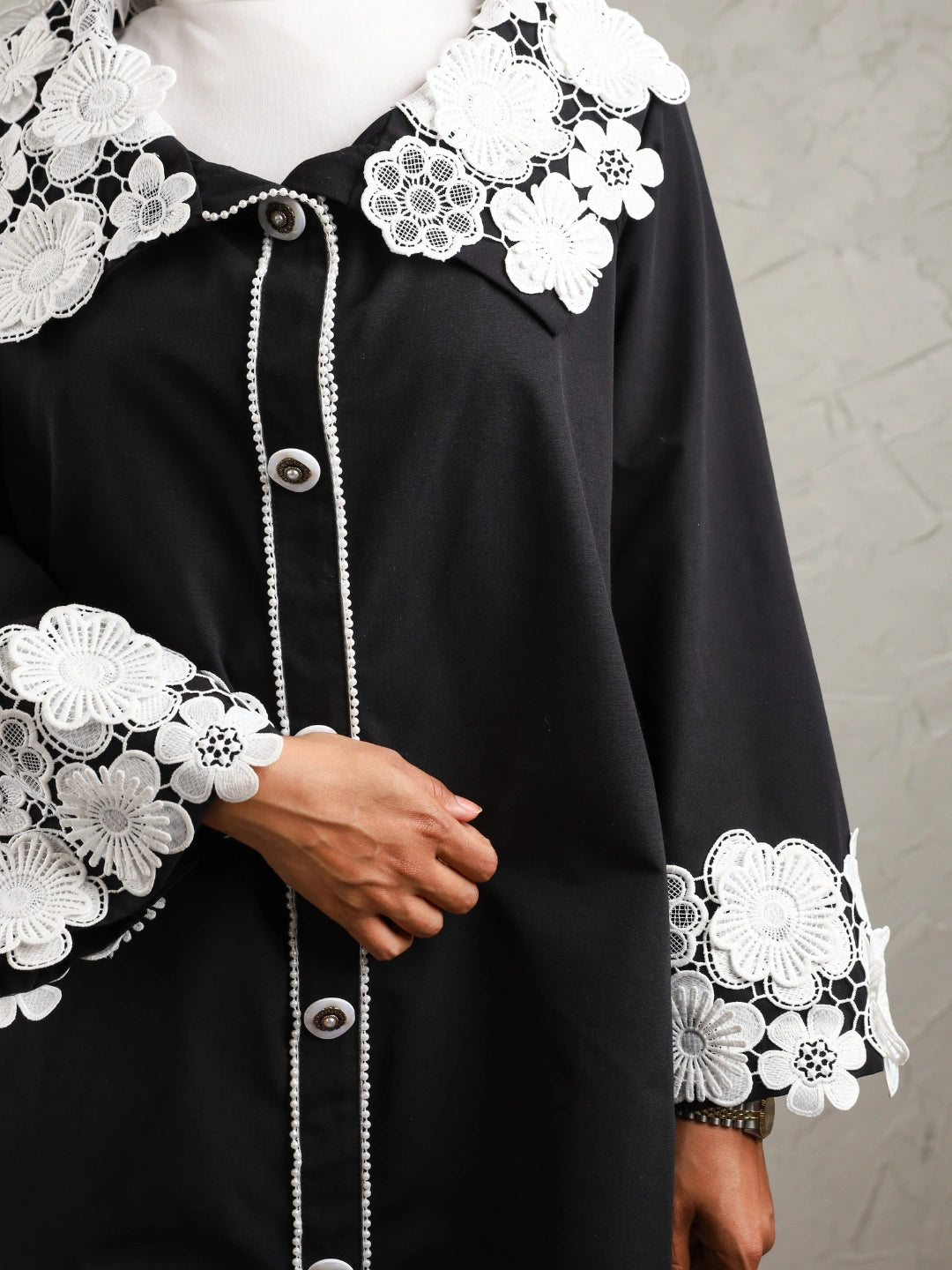 Floral Pearls - Black My Store Floral Pearls - Black  Follow The Sun