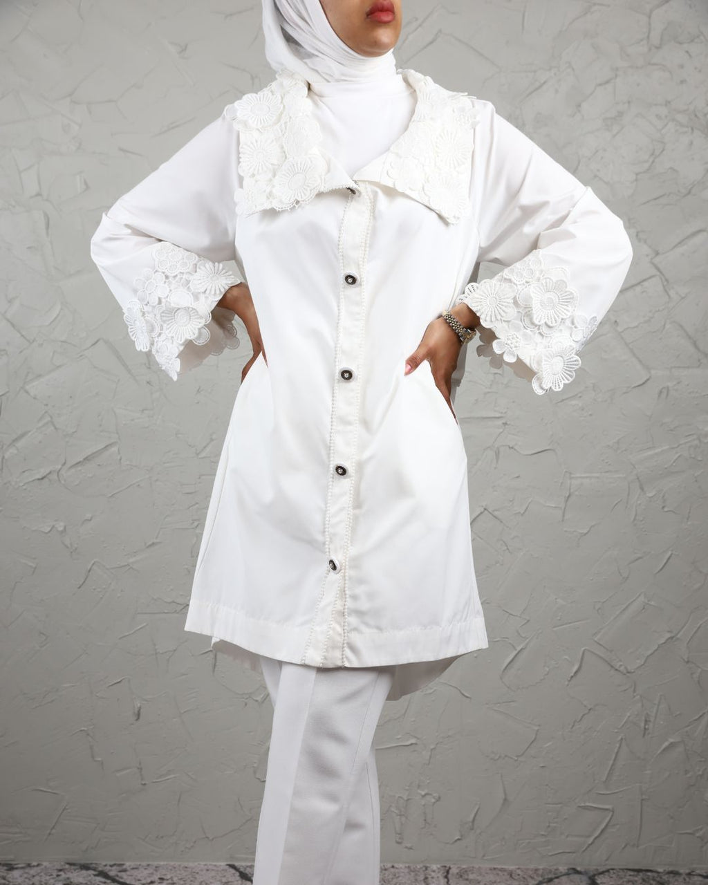 7 Floral Pearls Cape Jacket
