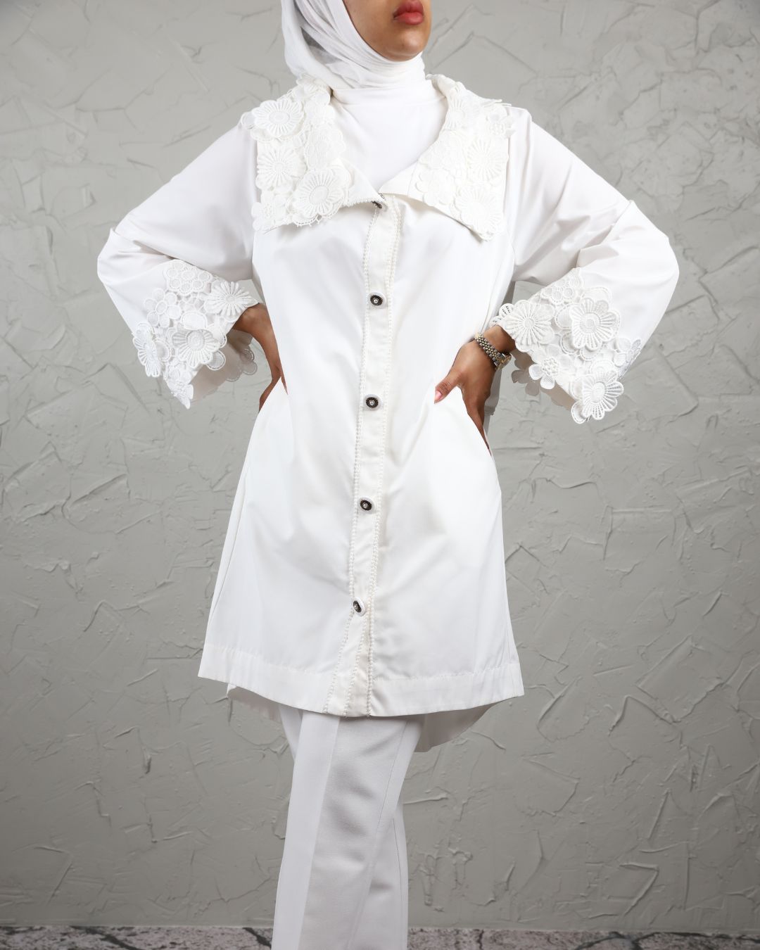 7 Floral Pearls Cape Jacket