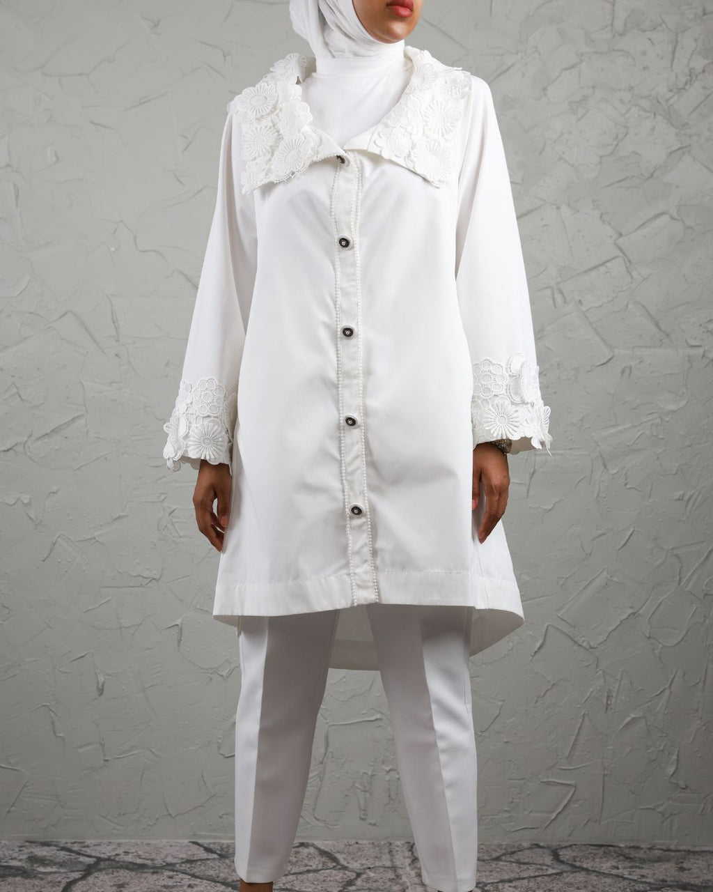 7 Floral Pearls Cape Jacket