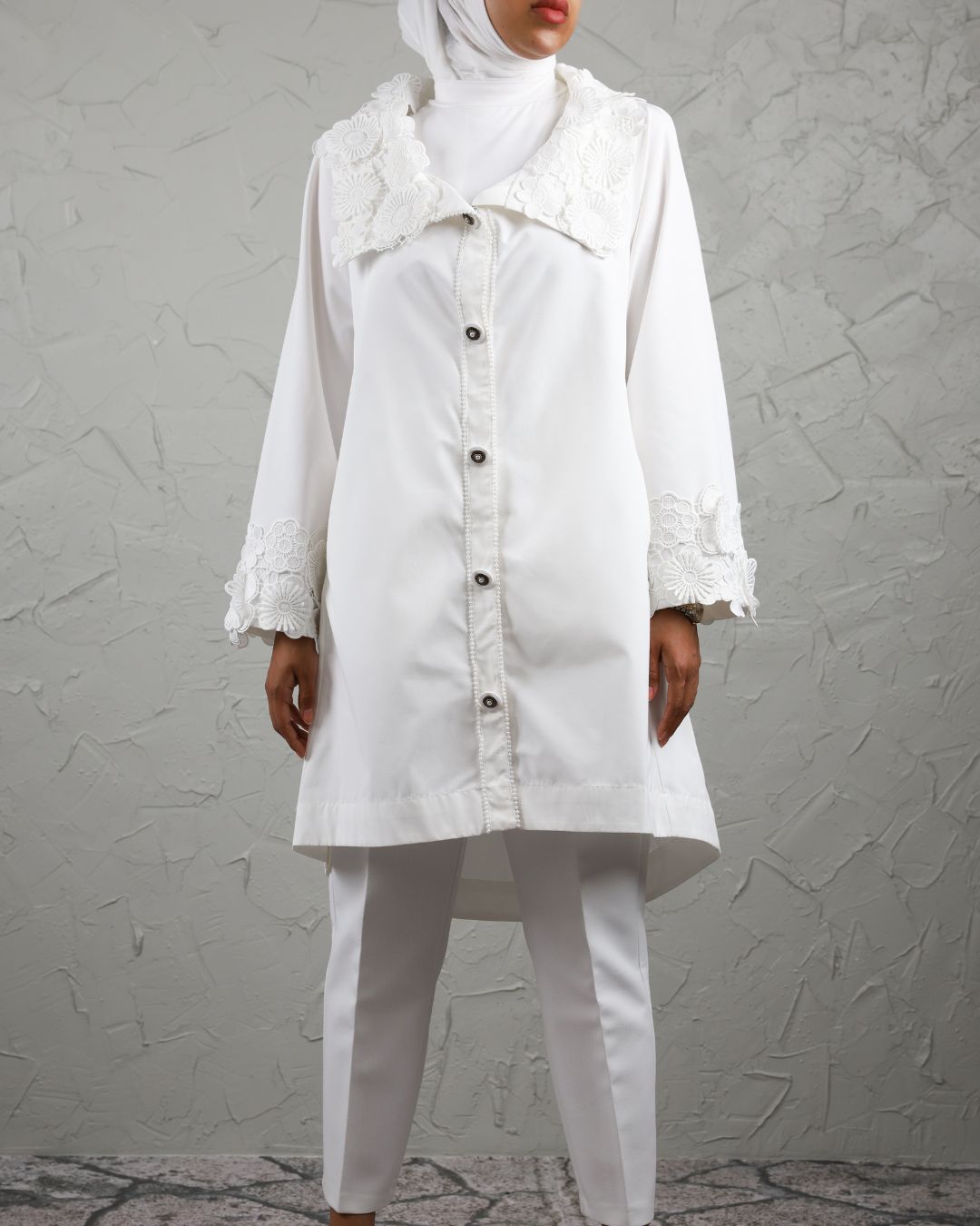 7 Floral Pearls Cape Jacket