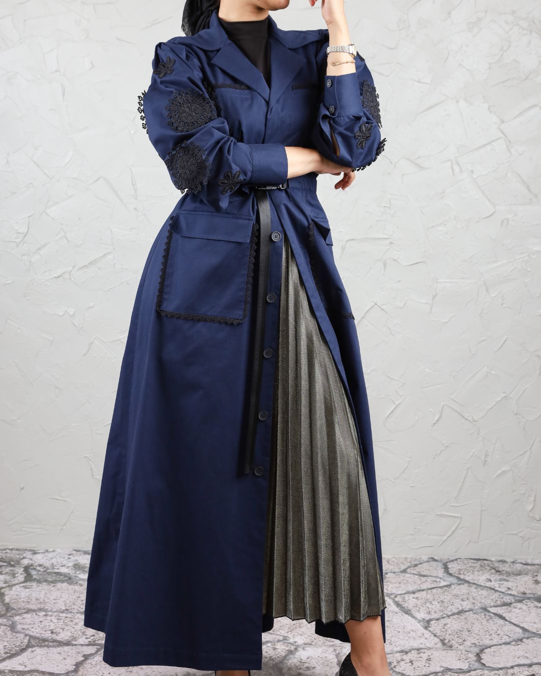 6 Navy Trench Coat