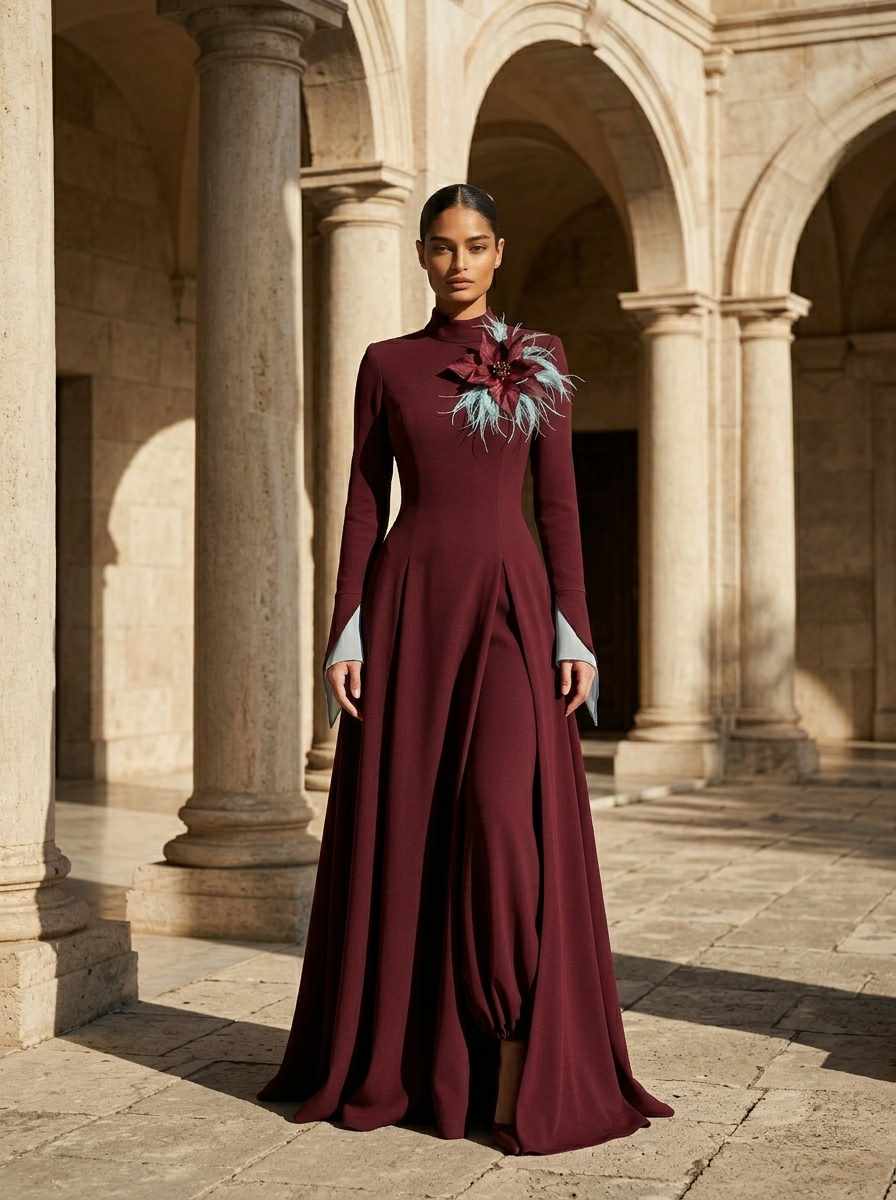 Bordeaux Bloom Couture Dress Follow The Sun Bordeaux Bloom Couture Dress  Follow The Sun